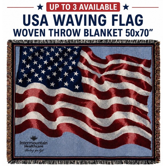 cross canvas Other - USA Waving Flag Woven Throw Blanket 50x70" | Made in USA | America 250 Patriotic